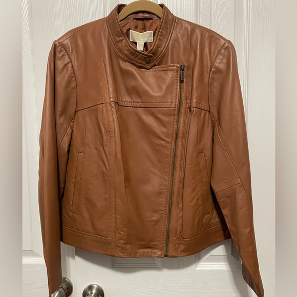 MICHAEL Michael Kors Tan Leather Jacket - Picture 12 of 13